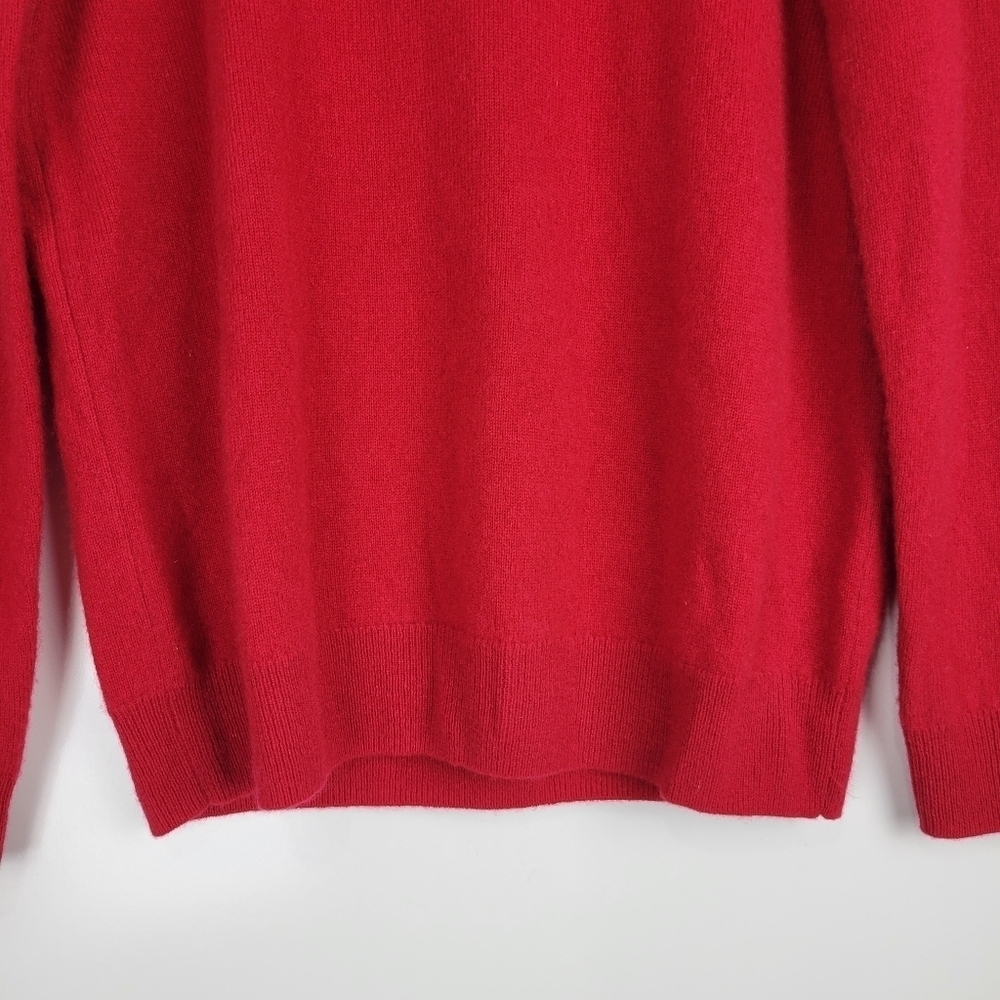 NWT C by Bloomingdales 100% 2-Ply Cashmere Turtleneck Sweater Scarlet Size L - Picture 9 of 12